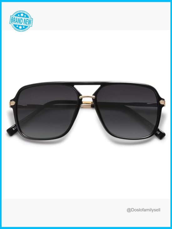 Square Retro Polarized Sunglasses Trendy Aviator Unisex Y2K Chic